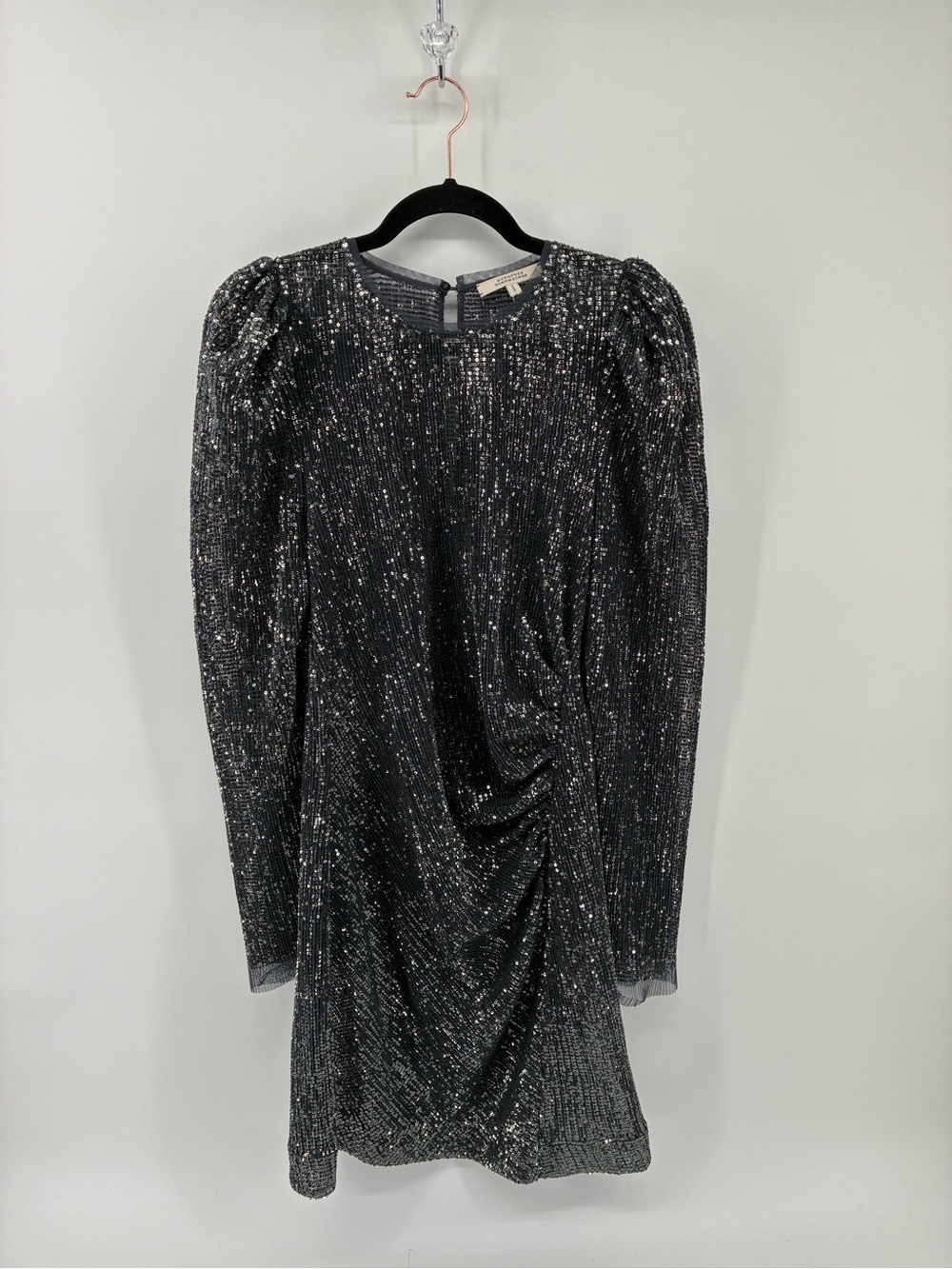 Dorothee Schumacher Black Sequin Long-Sleeve Mini Dress